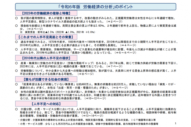 令和6年版 労働経済の分析が公表されています